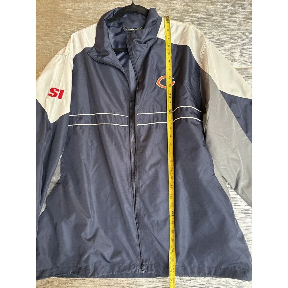 Y2K Chicago Bears NFL Team Apparel Reebok SI Zip Windbreaker Jacket Men's XL